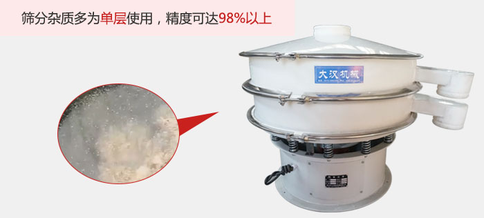 塑料振動(dòng)篩篩分雜質(zhì)多用與單層篩網(wǎng)使用。