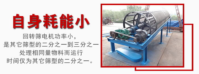 滾筒篩耗能小，使用壽命長，維修方便